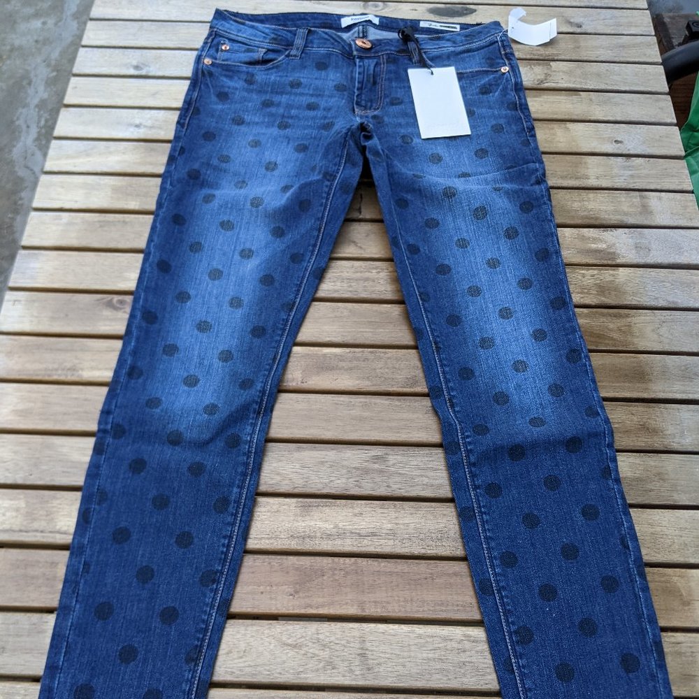 kensie effortless ankle biter jeans polkadot SZ 26